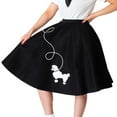 thumbnail image 4 of Hip Hop 50's Shop 1950s Adult 4 Piece Poodle Skirt Costume Outfit for Women with Accessories (glasses, socks, scarf) (XLarge/2XLarge Black w/White), 4 of 7