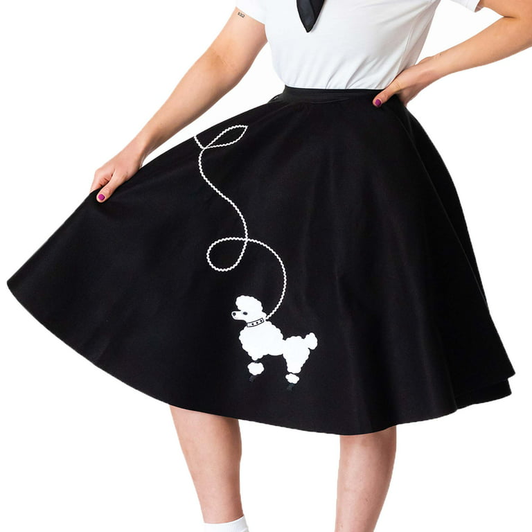 alien Minefelt fængsel Adult Plus Size - 50's Poodle Skirt Women Costume Handmade in the USA -  Black 3X/4X - Walmart.com