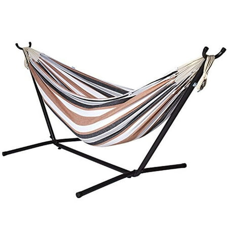 Camping Hammock With Stand Double Hammock Swing 2 Person Brazilian Style For Garden Outdoor Indoor Portable For Travel Vacation Space Saving