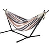 Camping Hammock with Stand - Double Hammock Swing, 2 Person Brazilian Style, for Garden, Outdoor & Indoor, Portable for Travel Vacation, Space Saving Steel Frame