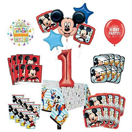 - Mayflower Products Mickey Mouse and Friends 1st Birthday Party Supplies 8 Guest Decoration Kit and Balloon Bouquet