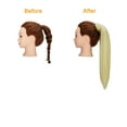 thumbnail image 3 of SAYFUT 20" Hairpiece Ponytail Extension Clip in Wrap around Long Straight Ombre Ponytail Hair Extensions Hairpieces, Sandy blonde mix bleach blonde, 3 of 8