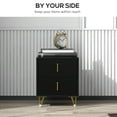 thumbnail image 4 of HOMCOM Nightstand, Bedside Table, Side End Table w/ 2 Drawers, Metal Legs, 4 of 10