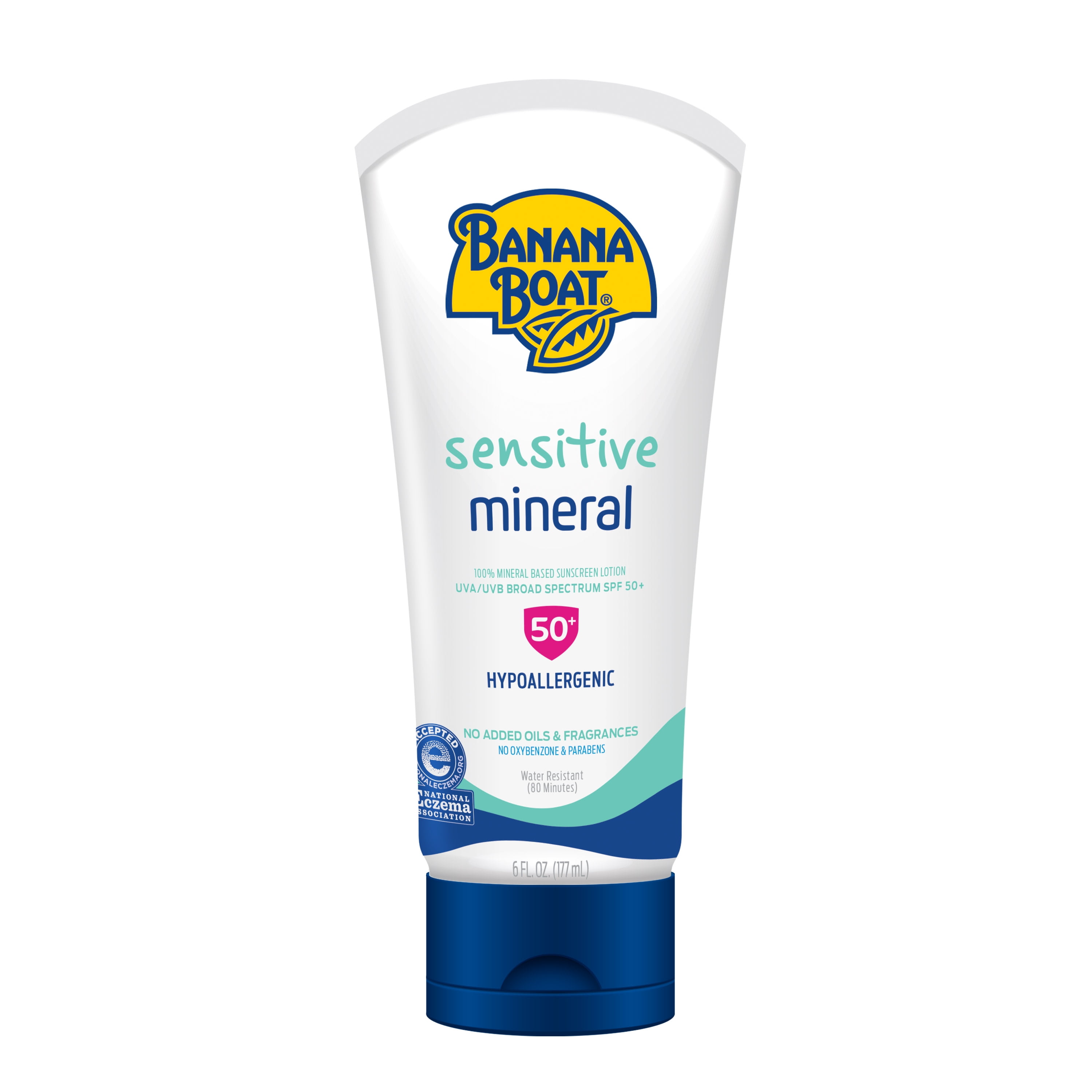 Banana Boat Sensitive 100 Mineral Sunscreen Lotion SPF 50+, 6 fl oz