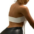 thumbnail image 4 of Women‘S Backless Halter Cami White Wrap Bandeau Crop Tank Tops, 4 of 6