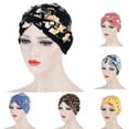 thumbnail image 1 of SPRING PARK Women Muslim Hijab Braid Hat Flower Leopard Printed Turban Headscarf Chemo Cap Headwrap, 1 of 5