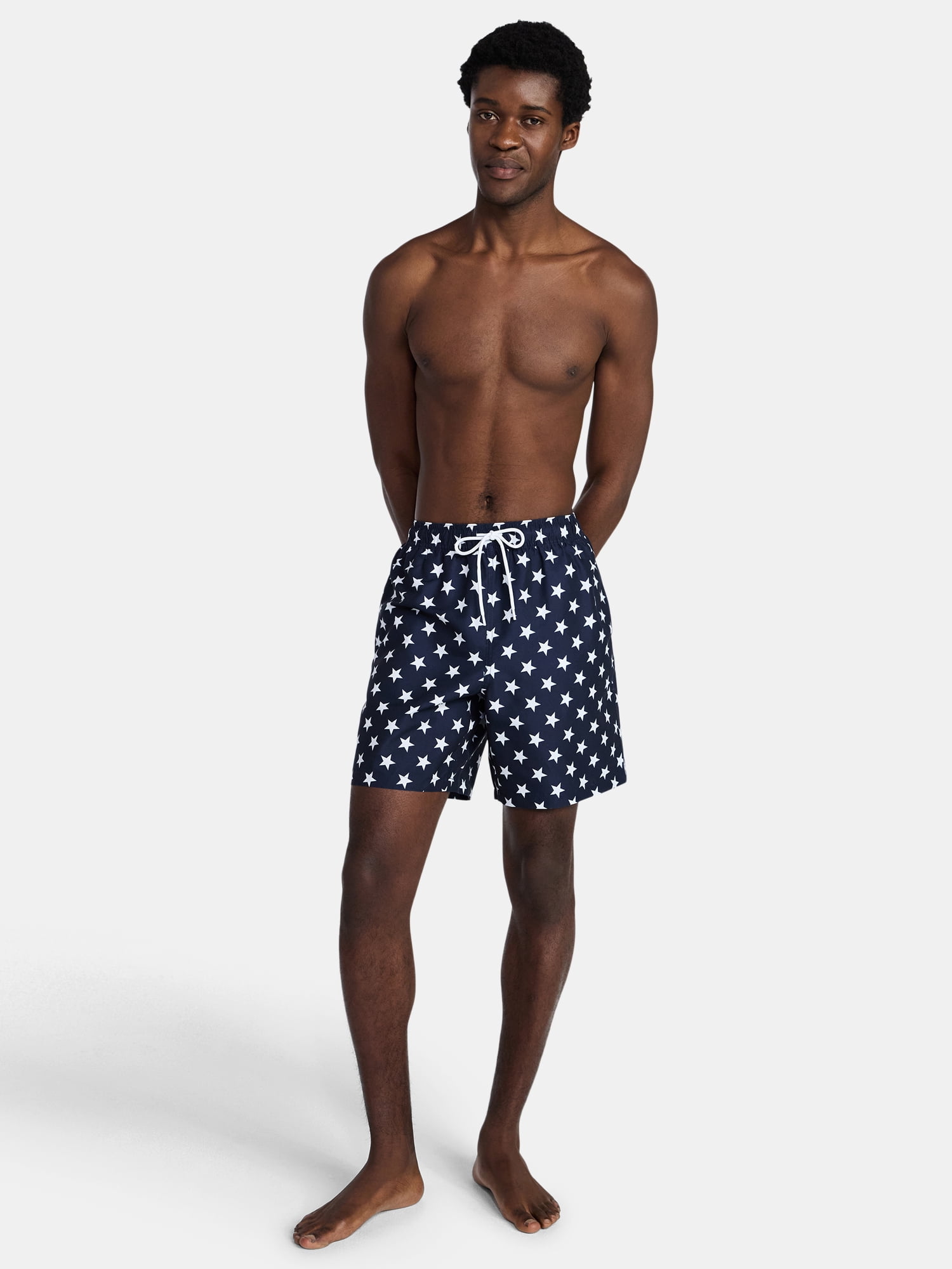 Fourth of July Men's & Big Men's Americana Swim Trunks from Way to Celebrate, 7" Inseam, Sizes S-3XL