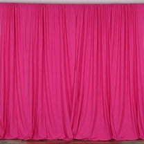 2 pcs 10 feet x 10 feet Polyester Backdrop Drapes Curtains Panels with Rod Pockets - Wedding Party Home Window Decorations FUSCHIA HOT PINK