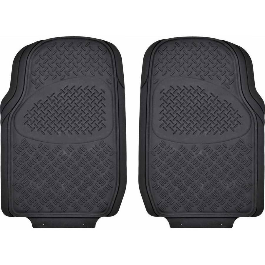 BDK Front Car Floor Mats, 2Piece Heavy Duty Floor Protection, Black