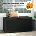 thumbnail image 5 of YRLLENSDAN 100 Gallon Large Deck Box Outdoor Storage Box with Lockable Lid, Waterproof UV Resistant Resin Storage Bench 450 LBS Weight Capacity for Patio, Garden, Pool, Black, 5 of 7
