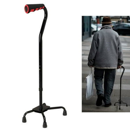 Quad Cane Walking Stick Lightweight Adjustable Right Left Hand