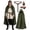 Army Green, variant on JOANKDMI 4 Piece Fantasy Medieval Blue Velvet Hooded Cloak Costume Set for Men with Triskele Pattern Belt Bracer Pouch for LARP Celtic Viking Cosplay