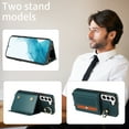 thumbnail image 6 of Case for Samsung Galaxy S21 FE Wallet Case, Flip Leather Case with 4 Card Holder, Ring Holder Kickstand Shockproof Protective Folio Phone Cover Crossbody Strap for Women Ladies,Cyan, 6 of 19