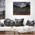 thumbnail image 4 of Designart Dark Sky over Crystal Clear Lake - Landscape Printed Throw Pillow - 12x20, 4 of 5