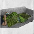 thumbnail image 6 of Nature Soft Flannel Fleece Throw Blanket, Forest with Lake Dutch Garden Pastoral Woodland Botany Flowerbed Picture, Cozy Plush for Indoor and Outdoor Use, 50" x 70", Fern and Lime Green, by Ambesonne, 6 of 6
