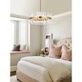 thumbnail image 4 of Serephina 25 inch crystal round pendant light in satin gold, 4 of 9