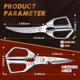 thumbnail image 3 of Kitchen Scissors Set Silver - Stainless Steel Kitchen Shear, Sharp Meat Scissors Dishwasher Safe, Heavy Duty Poultry Shears, Japanese Cooking Scissor for Food, Chicken Bones, and Turkey, 3 of 7