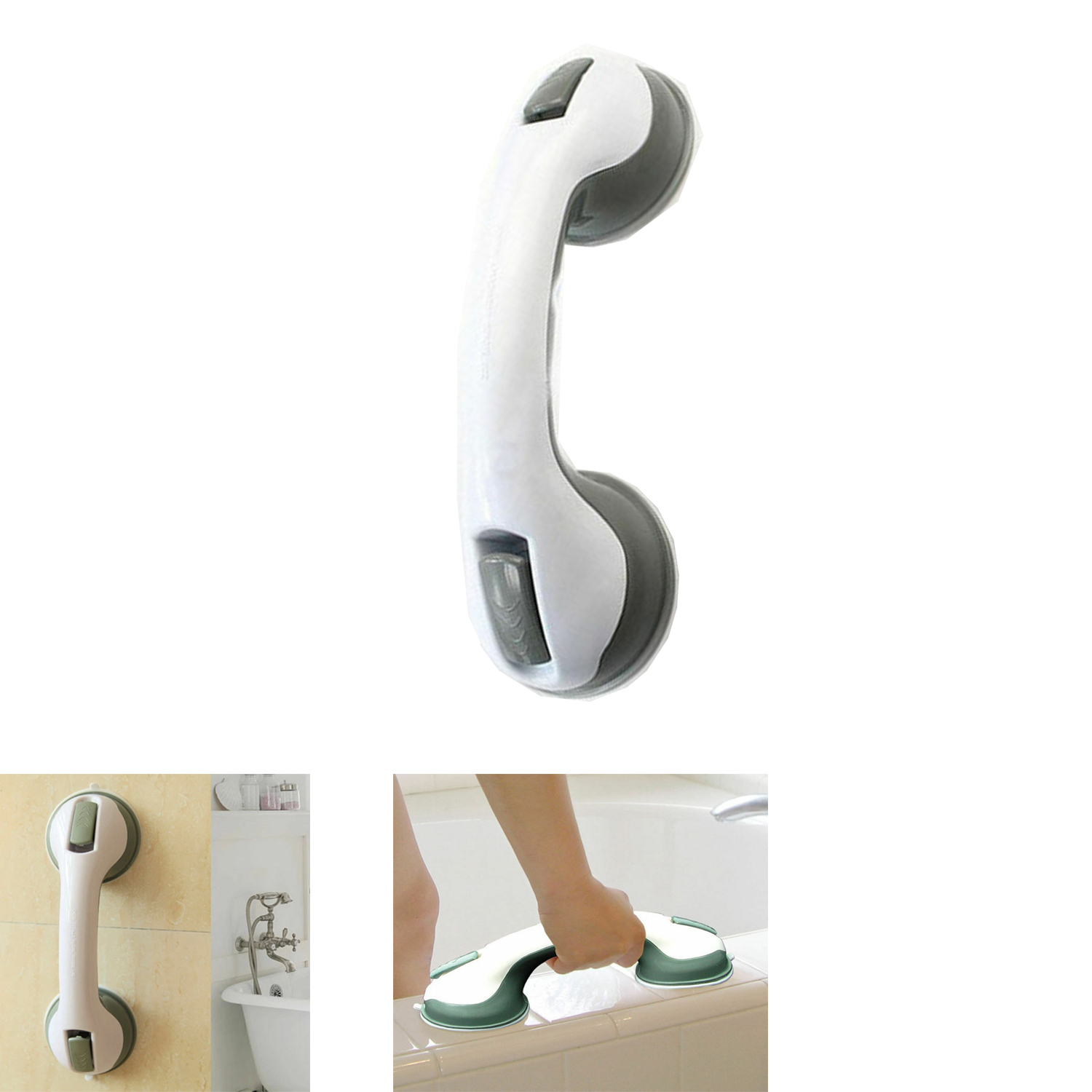 Green Bath Shower Handle for Bathroom Grab Bar with Strong Hold Suction