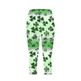 thumbnail image 2 of TaTaai Women St. Patrick's Day Random Print High Waist Capri Yoga Pants Skinny Stretchy Non See-through Machine Washable No Fading Holiday Sports Casual Daily Leggings Gift, 2 of 5
