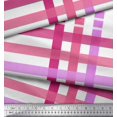 thumbnail image 1 of Soimoi Pink Satin Silk Fabric Window Pane Check Print Sewing Fabric Yard 42 Inch Wide, 1 of 3