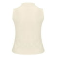 thumbnail image 3 of Sleeveless Dress Shirts for Women, Yigetop A Versatile Sleeveless Shirt with A Collar for A Slimming Look As An inner Layer for A Suit Sleeveless Button Up Shirts for Women Beige L, 3 of 7