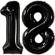 thumbnail image 1 of Papel de globo negro número 18, 40 pulgadas, globo negro de cumpleaños número 18, decoraciones de cumpleaños, 1 of 5