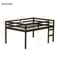 thumbnail image 4 of Jopath Full Size Loft Bed, Rubber Wooden Loft Bed Frame with Ladder, Bed Platform of Strengthened Slats, Modern Low Loft Bed for Boys Girls, Espresso, 4 of 7