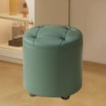 thumbnail image 1 of Reposapiés pequeño tipo puf, reposapiés otomano, taburete escalonado, estable y elegante, para sala de estar, sala de juegos, entrada interior Verde, 1 of 8
