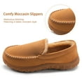 thumbnail image 6 of NCCB Men's Moccasin Slippers Memory Foam Warm Plush House Slippers Indoor Outdoor Slippers for Men Beige 13, 6 of 6