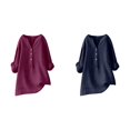 thumbnail image 1 of (2-Pack) Rinsvye Womens Solid Color Long Sleeve Mandarin Collar Blouse Women Clothing Timeless Design, 1 of 4