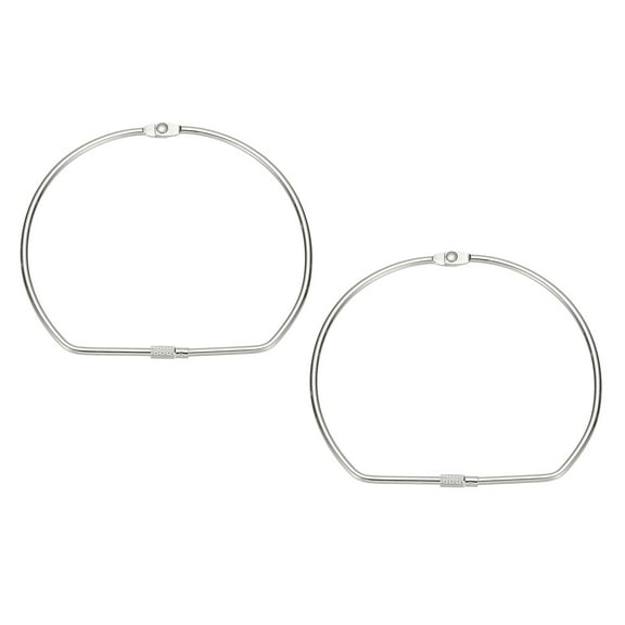 Uxcell Loose Leaf Binder Rings, 5 Inch 4 Pcs Metal Book Binding Rings D-Shaped with Nickel Plated for Index Cards, Silver