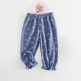 thumbnail image 2 of IROINID Liquidation Pantalon Garçon Fille Été Pantalon Été Coton Lin à Bretelles Imprimé Rabbit Pantalon Anti-Moustiques, Bleu, 2 of 7