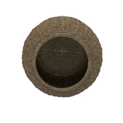 Household Essentials Handwoven Seagrass Barrel Wicker Storage Basket Side Table, Natural