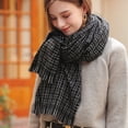 thumbnail image 4 of Bufandas de rayas cálidas de invierno para mujer Bufanda de cuadros de invierno Bufanda de invierno con tacto de cachemira Conjunto de bufanda de invierno Manta Bufanda Chal, 4 of 6