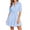 Blue, variant on Women's Summer Striped Print Button Down Shirt Dresses Short Sleeve Collared A Line Belted Tie Waist Casual Beach Vacation Dresses