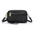 thumbnail image 1 of Triple Zip Lightweight Small Crossbody Bags for Women Quilted Shoulder Purses and Handbags, 1 of 6