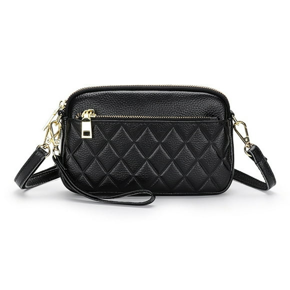 Triple Zip Lightweight Small Crossbody Bags for Women Quilted Shoulder Purses and Handbags