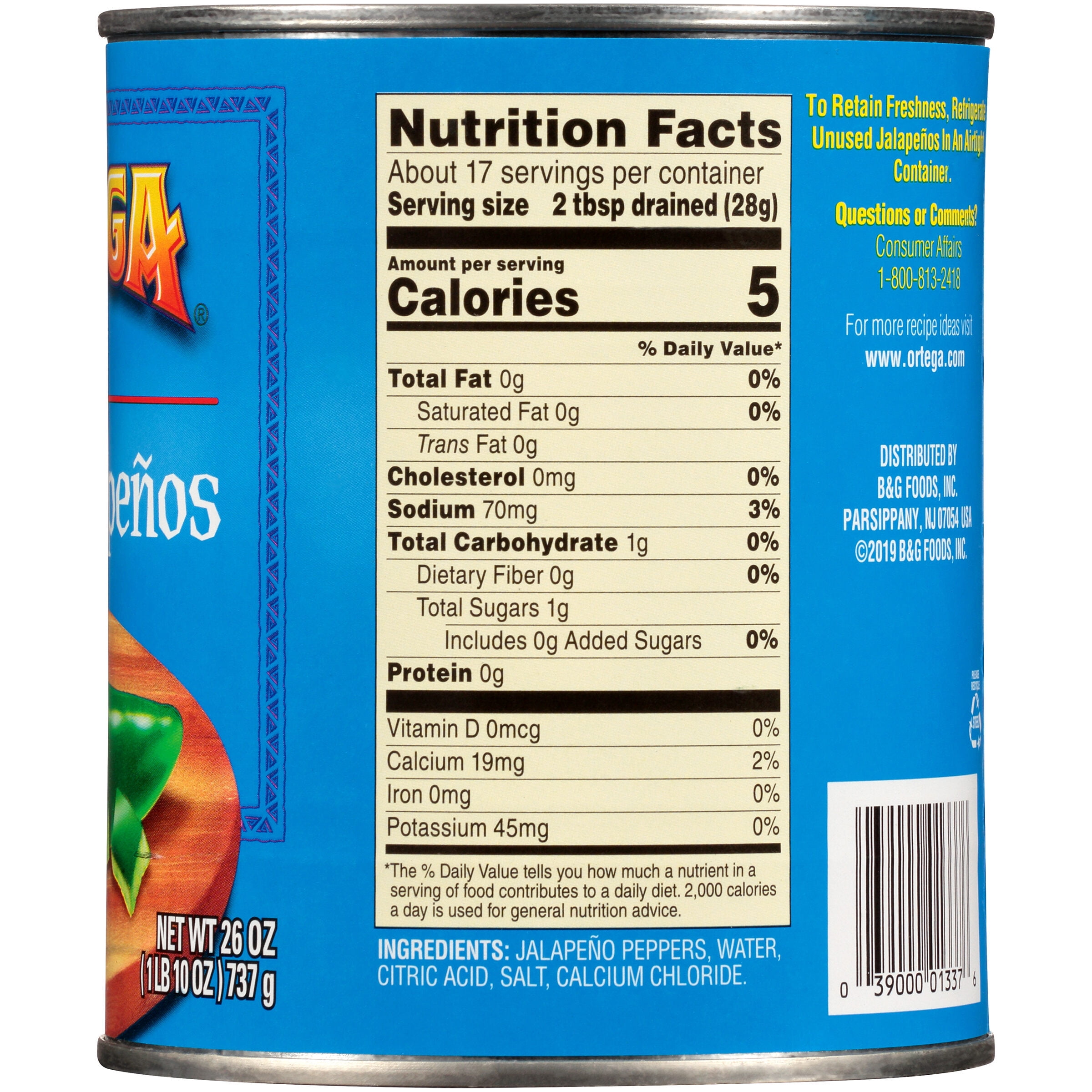 Ortega® Hot Diced Jalapenos 26 oz. Can