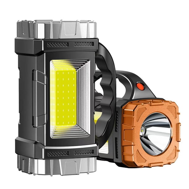 Fiudx Linterna Led Solar, Luz de Emergencia Portátil Multifunción, Haz Led Superbrillante, Batería de Litio Recargable, para Actividades Al Aire Libre, Senderismo, Camping, 5 W de Potencia, Alcance d