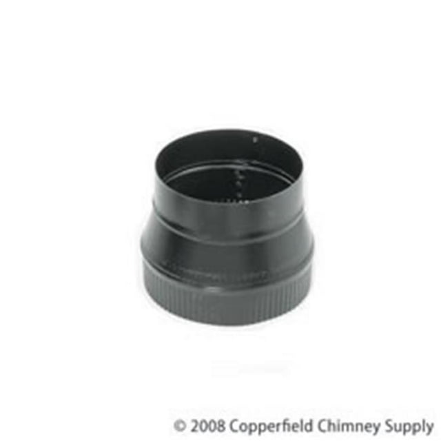Imperial Manufacturing Group BMOO62 24-ga Snap-Lock Black Stovepipe 8 Inch To 6 Inch Reducer Crimp On Large End
