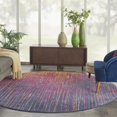 thumbnail image 2 of 8â€™ Round Rainbow  Abstract Striations Area Rug, 2 of 6