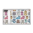 thumbnail image 2 of JIALIOU Nylon Trifold Card Wallet with ID Window Zipper Pocket for Men Women Teen Cartoon Cats with Hat, 2 of 7