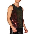 thumbnail image 4 of INSPIRE CHIC Sequins Tank Top for Men's Crew Neck Sleeveless Party Vests M Golden, 4 of 5