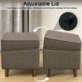 thumbnail image 4 of FAGAGA Large Footstool Ottoman, Foot Stool with Adjustable Cover for Living Room, Step Stool Ottoman with Storage, Upholstered Linen Foot Rest for Bedroom, Dorm | Brown, 4 of 11