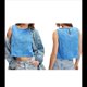thumbnail image 2 of Camisetas Sin Mangas para Mujer Y2K, Cuello Cuadrado, Sin Mangas, con Lazo, Blusa Corta de Verano Elegante para Salir. Azul M, 2 of 7