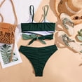 thumbnail image 5 of Sakmal Womens Bikini Sets Push Up High Waisted Swimwear Green Color Block Beach Swimsuits for Women L, 5 of 8