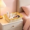 thumbnail image 6 of Hand-woven Paper Rope Storage Basket 15x11x3 Inch Imitation Rattan Decorative Organizer for Snacks and Sundries Home Kitchen Shelf Storage, 6 of 6