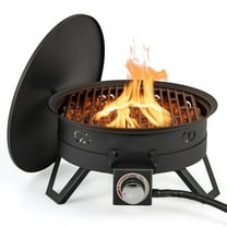 Costway 17" Portable Gas Fire Pit with Folding Legs & Removable Grill Carrying Bag
