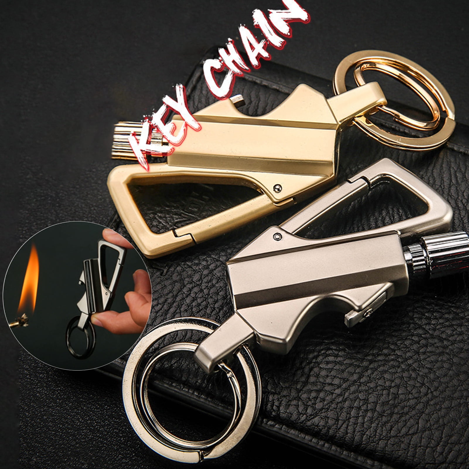 NEW Multifunctional Keychain Lighter USB Clip Camping Hiking Tools BULK