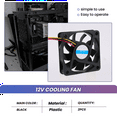thumbnail image 6 of 60Mm 6Cm DC 12V 3 Pin Computer Case CPU Cooler Cooling Fan Black 2 Pcs, 6 of 9